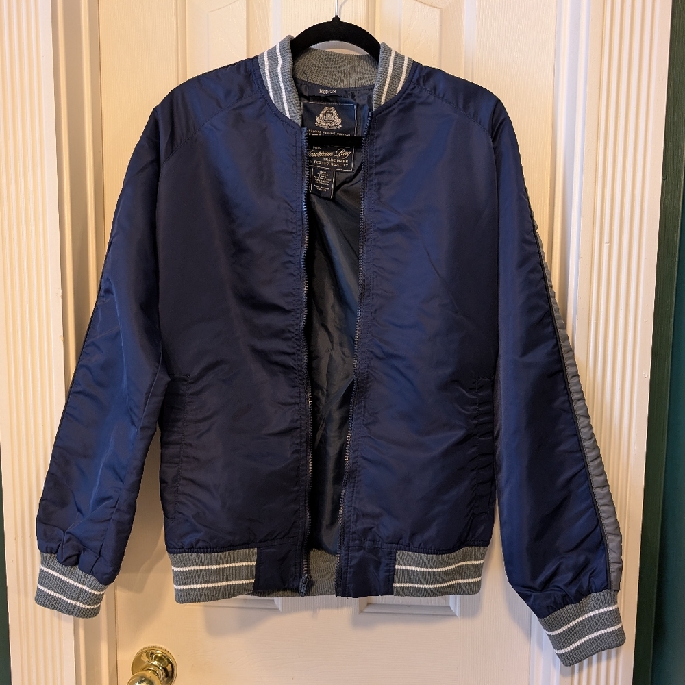 American Rag Blue Varsity Bomber Jacket